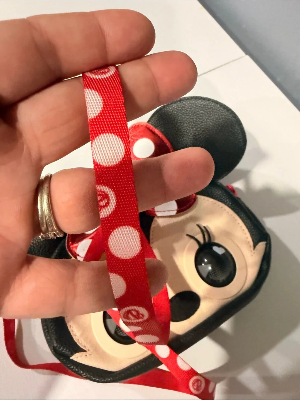 Kids Red Polka Dot Bow Character Crossbody Bag